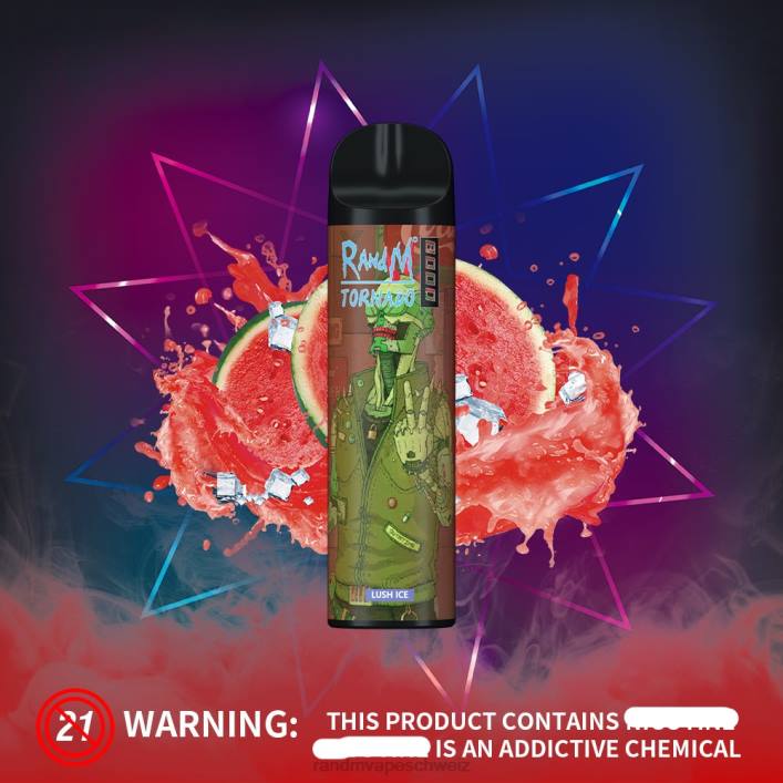 RandM Vape Erfahrung | RandM Tornado 00P2236 8000 Airflow Control Vape-Gerät 1St üppiges Eis